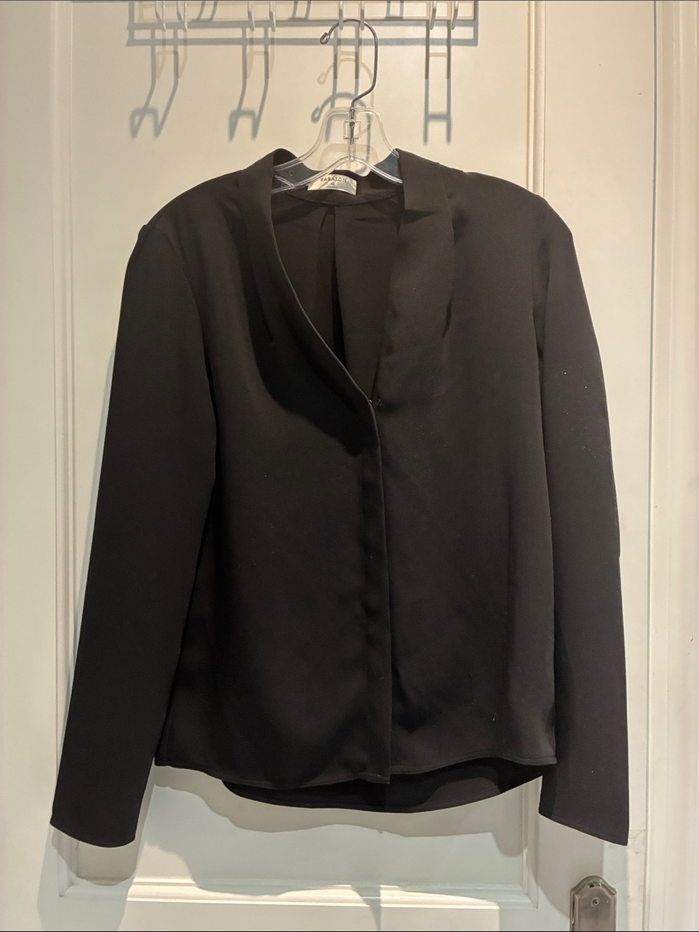 Babaton Black Collarless Blazer Jacket 👵MT